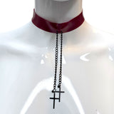Teta Latex Choker with Chain Detail Blood