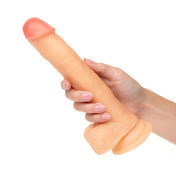 Flexible vanilla dildo with suction cup hands-free phthalate-free lifelike design