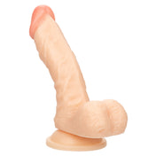 TPE dildo dong doctor flexible realistic sculpt texture lifelike life-like bendable curved suction-cup harness compatible strap-on strapon non-vibrating non-vibe adult-toys vanilla ivory