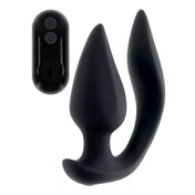 Silicone ABS-plastic anal-vibe vibe vibrator vibrating vibration clit clitoris clitoral stimulator stimulation stim anal-plug anal-probe buttplug remote-control hands-free multi-play multi-function tapered elegant petal-shape rocker-base double-sided dual-sided flexible dual-motor waterproof submersible kink kinky kinky-play kinky-toys adult-toys black