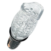 ABS-plastic TPE stimulator stim stimulating stimulation vibrator vibrating vibration stroker masturbator masturbation rotating bi-rotational 360-degree tornado 3d-texture internal-texture sleeve flat-nubs texture-sleeve mouth-opening lips-opening full-lips handheld hand-held blow-job blowjob oral-sex delay-trainer solo-play solo-sessions couples couples-play usb-rechargeable portable stretchy adult-toys gawkgawk gawk-gawk 3000 gawkgawk-3000 black clear