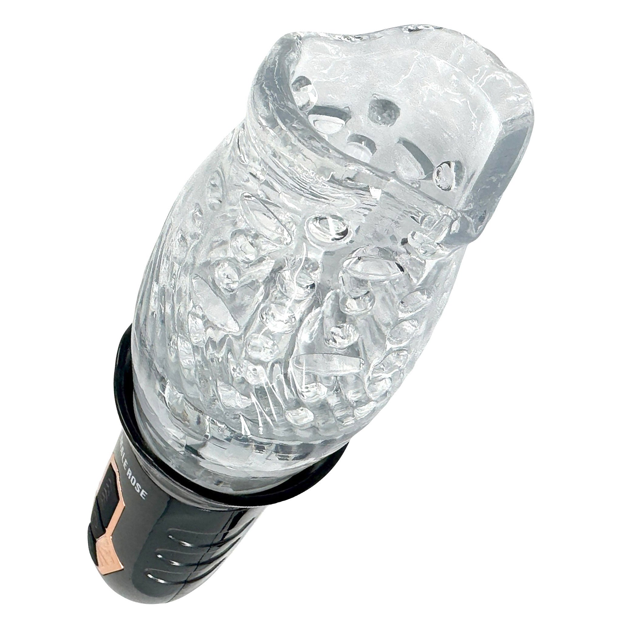 ABS-plastic TPE stimulator stim stimulating stimulation vibrator vibrating vibration stroker masturbator masturbation rotating bi-rotational 360-degree tornado 3d-texture internal-texture sleeve flat-nubs texture-sleeve mouth-opening lips-opening full-lips handheld hand-held blow-job blowjob oral-sex delay-trainer solo-play solo-sessions couples couples-play usb-rechargeable portable stretchy adult-toys gawkgawk gawk-gawk 3000 gawkgawk-3000 black clear