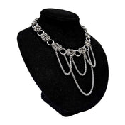 Stainless-steel maille-jewelry chainmail chainmail-jewelry accessories jewelry choker thick-choker woven intricate stylish designer antique trendy fairy luxury casual fashion alt-fashion boho bohemian byzantine boho-chic goth gothic viking medieval rock biker nordic celtic celt witch bali-chain cable-chain holiday gift unisex handcrafted silver