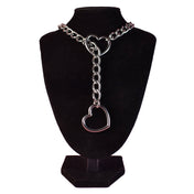 Stainless-steel chain thick-chain accessories jewelry necklace collar choker choke-chain jump-chain slip-chain jump-rings heart heart-shaped tugging pulling tugproof tug-proof fetish fashion alt-fashion bdsm bdsm-play bondage domination submission kink kinky kinky-play pet-play pup-play control silver