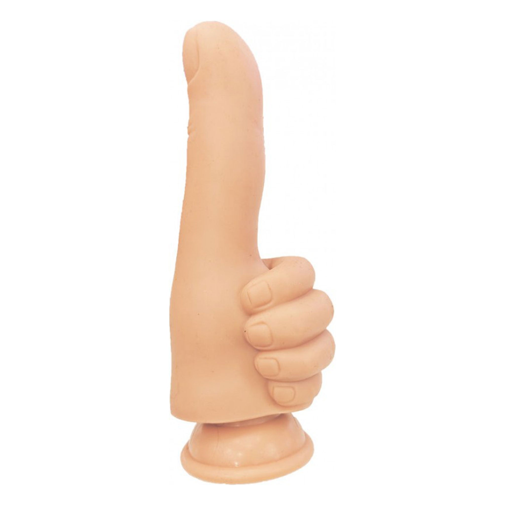 Silicone dildo dong nonvibe non-vibe fist thumb oversized flexible suction-cup strap-on harness strapon-harness compatible finger-fest adult-toys vanilla
