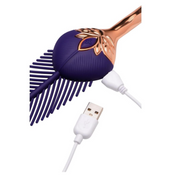 Vibrating feather silicone waterproof purple tickler rechargeable kink.