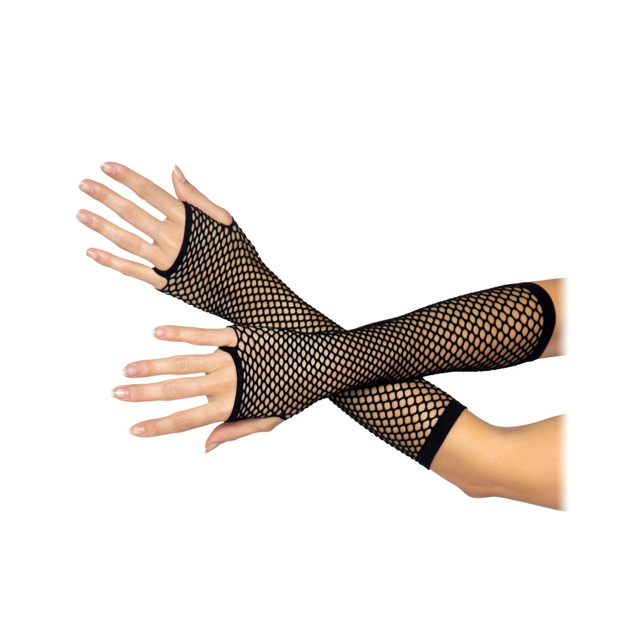 Triangle net arm warmers black fingerless fishnet sleeves gothic punk festival cosplay accessory nylon spandex stretch hosiery Fetish Factory