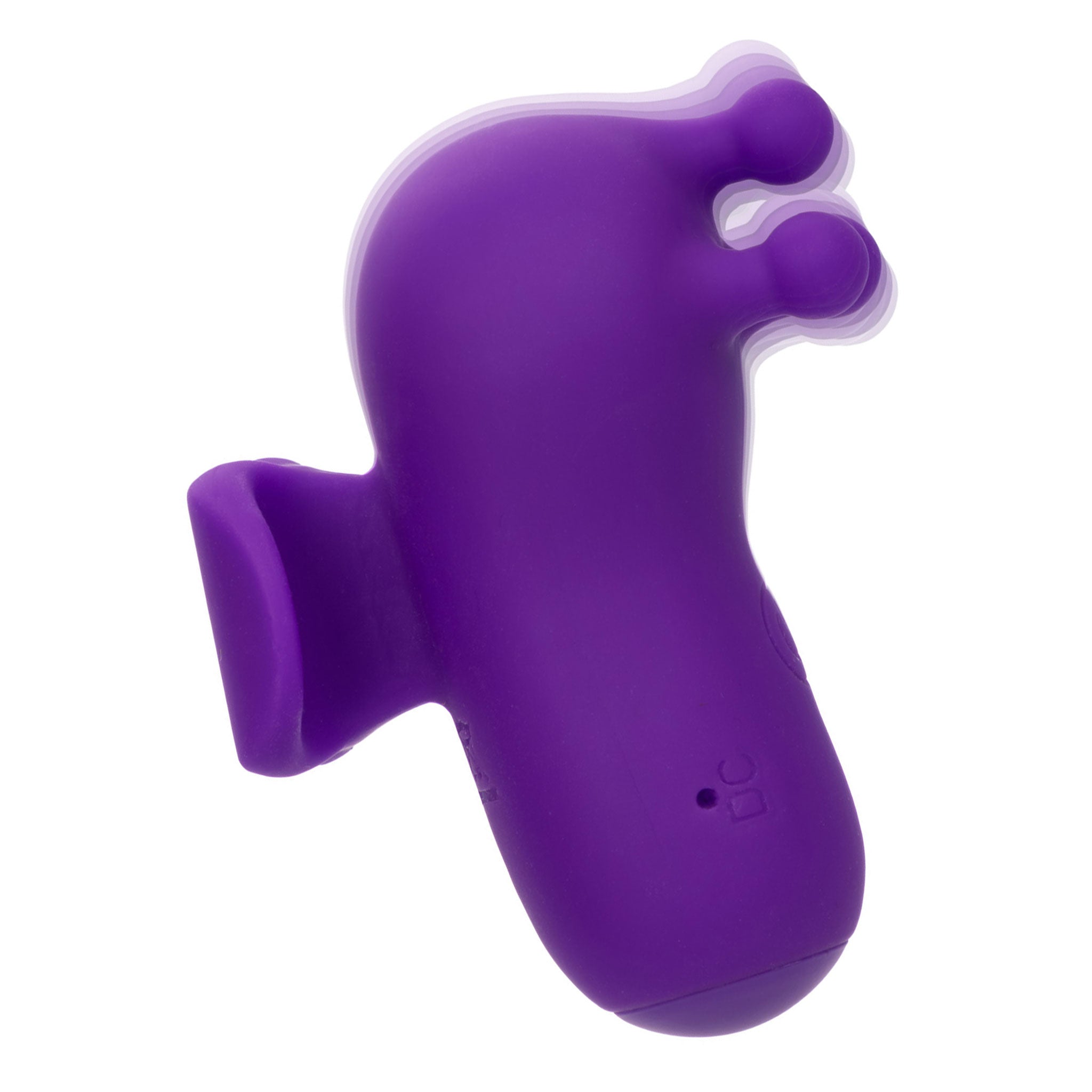 Silicone vibe vibration vibrator vibrating clit clitoral clitoris stim stimulator stimulation ergonomic triple-tease pleasure nubs multifunction waterproof submersible memory-chip travel-lock finger-mounted wireless rechargeable adult-toys purple