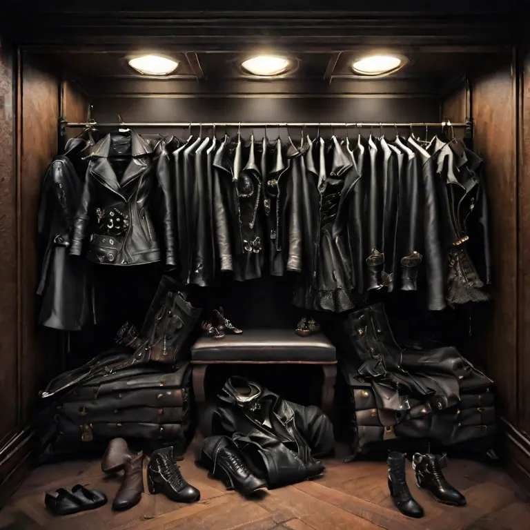 TshirtDesignAF_create_a_vertical_image_of_PILE_OF_mismatched_all_black_LEATHER_JACKETS_AND_DRESSES_W_2365927524.png