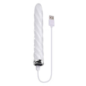 Glass borosilicate-glass silicone accessories insertable vibe vibrating vibration bullet tapered-tip twisting-texture corkscrew spiral sleek smooth slippery adult-toys kink kinky kinky-toys unisex clear white