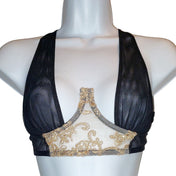 Spandex polyester lace mesh apparel tops intimates lingerie bra brassiere bralette underwire underwire-support oversized-gore mesh-cups hook-and-eye back-closure adjustable shoulder-strap lingerie-day sexy smooth seductive fetish fashion alt-fashion alternative bedroom festival costume cosplay halloween female femme feminine womens nude
