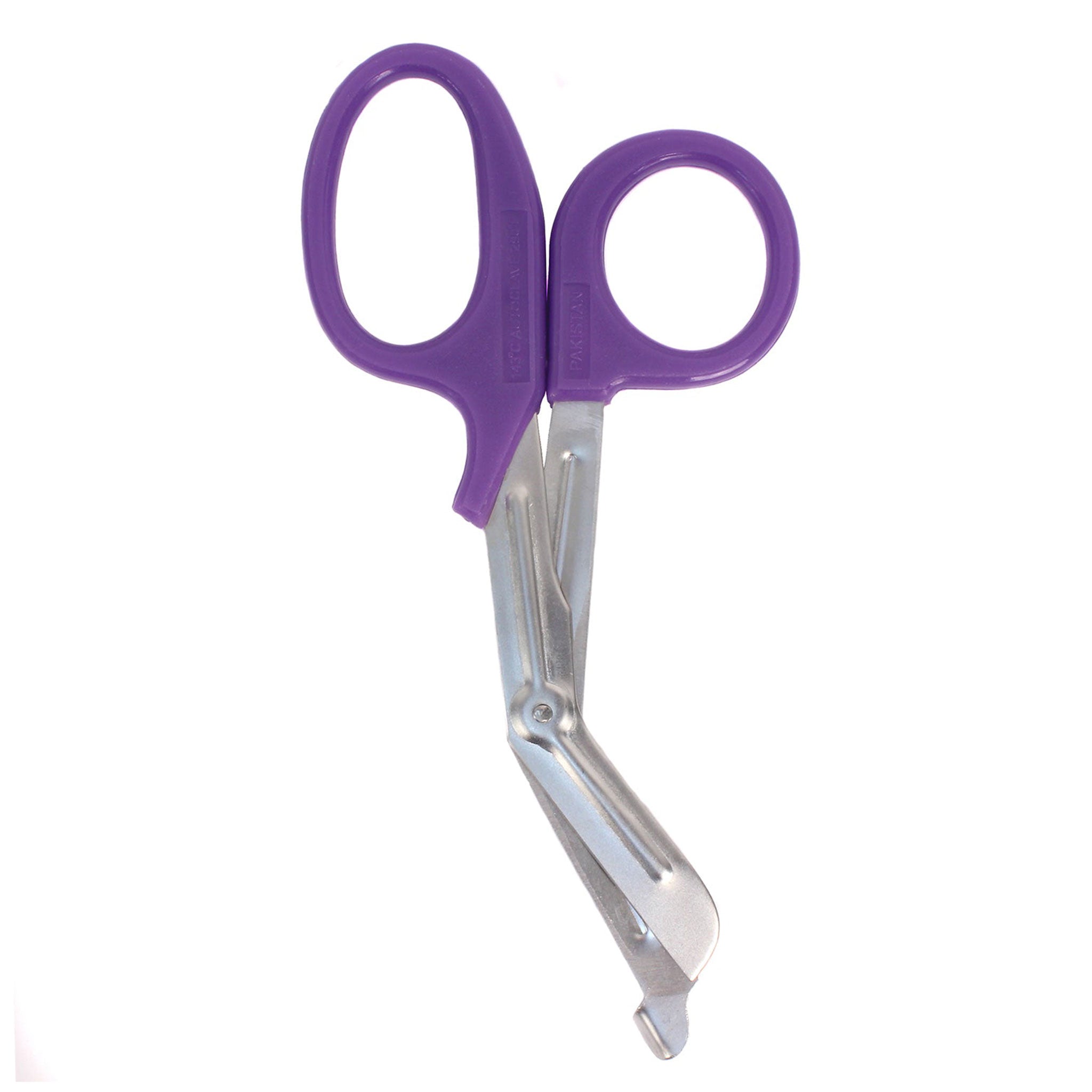 Stainless-steel plastic non-sterile scissors shears angled-scissors angled-design trauma-scissors trauma-shears emt paramedic paramedi-scissors paramedic-shears emt-scissors emt-shears blunt-tip blunt serrated-edge serrated-blade serrated sharp cutting rope-cutting surgical-grade quick-cut first-aid heavy-duty bdsm bdsm-gear emergency-gear kink kinky kinky-play medical medical-gear medical-toys adult-toys purple violet