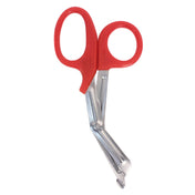 Stainless-steel plastic non-sterile scissors shears angled-scissors angled-design trauma-scissors trauma-shears emt paramedic paramedi-scissors paramedic-shears emt-scissors emt-shears blunt-tip blunt serrated-edge serrated-blade serrated sharp cutting rope-cutting surgical-grade quick-cut first-aid heavy-duty bdsm bdsm-gear emergency-gear kink kinky kinky-play medical medical-gear medical-toys adult-toys red