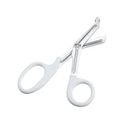 Stainless-steel plastic non-sterile scissors shears angled-scissors angled-design trauma-scissors trauma-shears emt paramedic paramedi-scissors paramedic-shears emt-scissors emt-shears blunt-tip blunt serrated-edge serrated-blade serrated sharp cutting rope-cutting surgical-grade quick-cut first-aid heavy-duty bdsm bdsm-gear emergency-gear kink kinky kinky-play medical medical-gear medical-toys adult-toys white