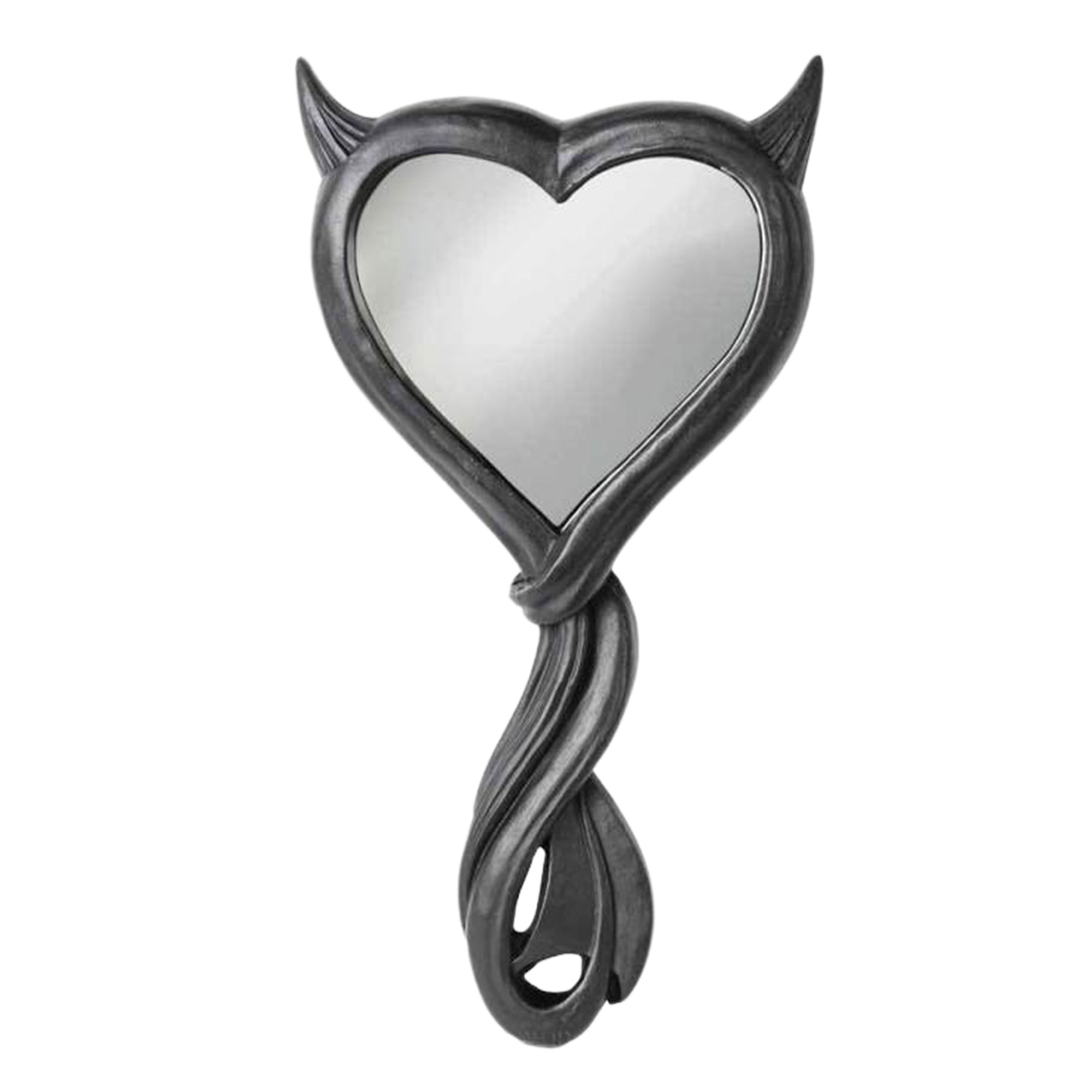 Devils Heart Hand Mirror - Black