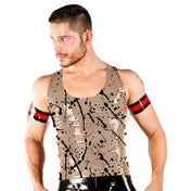 Splattered Printed Latex Men Tank Top