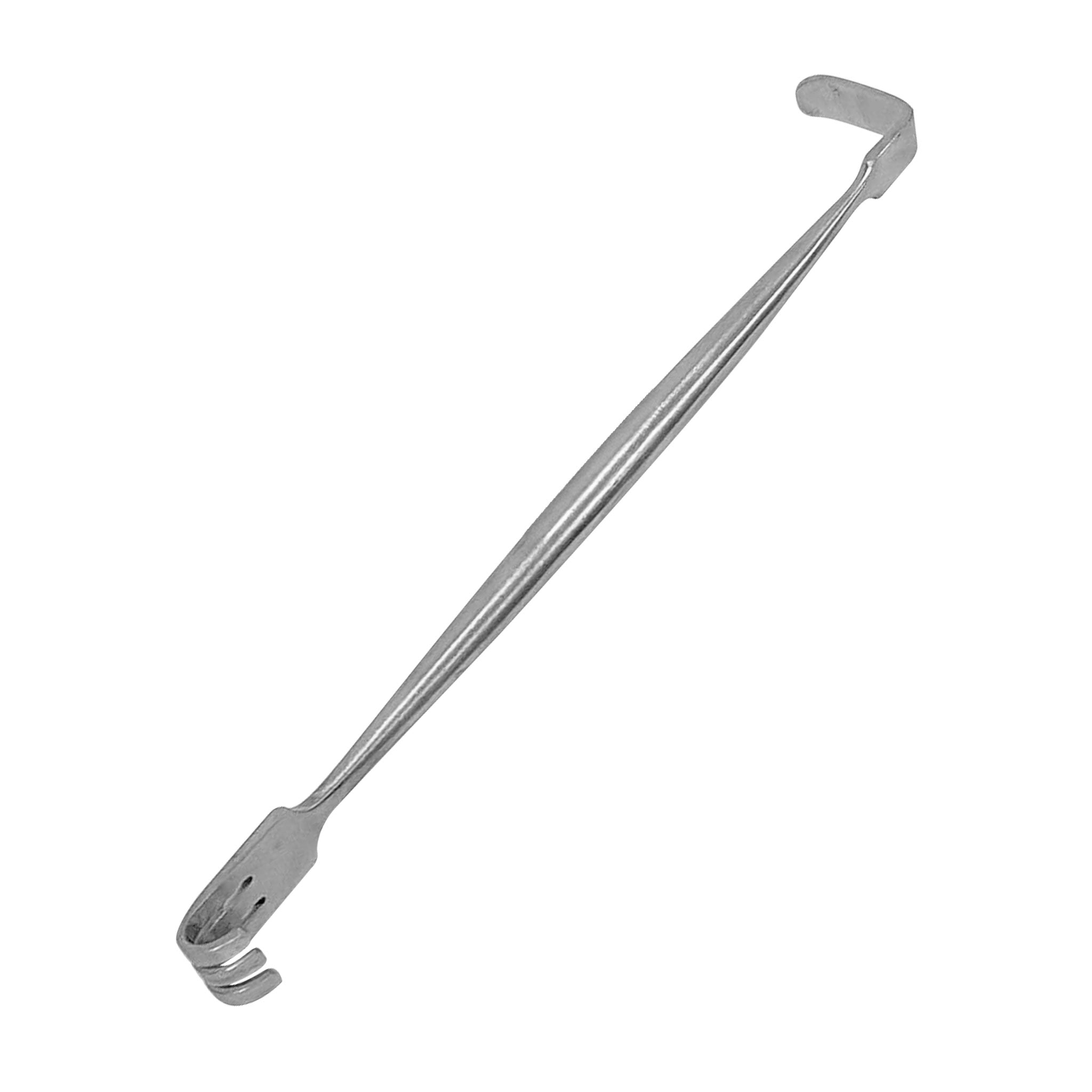 Stainless-steel retractor vaginal double-ended double-sided 3-pronged cat's-paw l-shaped langbeck spreader spreading blunt blunted medical medical-toys medical-play bondage bdsm bdsm-play bdsm-gears bdsm-toys kink kinky kinky-play explore exploration exploring adult-toys silver