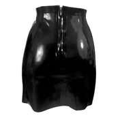 Latex rubber nylon-cording grommets apparel bottoms skirt midi-skirt high-waist thigh-slit V-cut adjustable lace-up lacing peekaboo peek-a-boo zipper back-zip half-zip shiny glossy sleek bodycon fetish fashion alt-fashion alternative punk goth gothic cyber cyberpunk festival bedroom dungeon clubbing bondage bdsm bdsm-fashion kink kinky kinkwear costume cosplay halloween house-of-harlot female femme feminine womens black