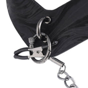 Faux leather PU angular contoured ergonomic collar posture-style posture removable O-ring hinged gate versatile adjustable buckle roller nipple clamp clamps screw capped hematite chain doorplate bondage bdsm bdsm-gear bdsm-play pet-play  nipple-play kink kinky kinky-play accessories velvet noir black