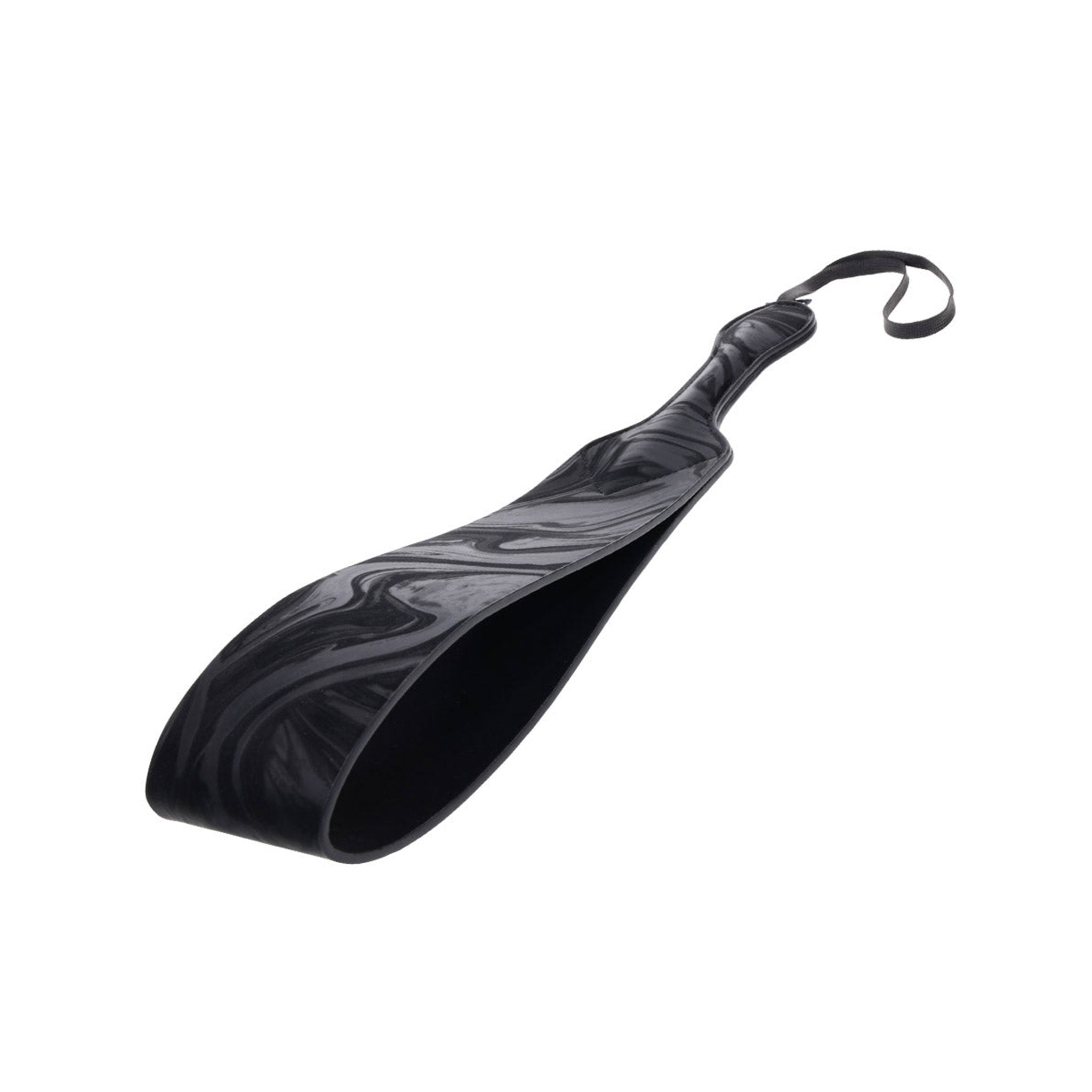 Vegan leather PU fiberglass polyester marbled paddle flexible wrist loop bdsm bdsm-play sadism masochism sadomasochism impact play impact-play impact-toys spank spanking kink kinky kinky-play velvet noir black
