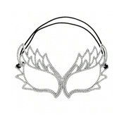 Metallic mask eyemask eye-mask rhinestone rhinestones adjustable halloween masquerade ball mysterious elegant venetian venice mardigras mardi-gras mardi gras party festival wear festival-wear accessories silver