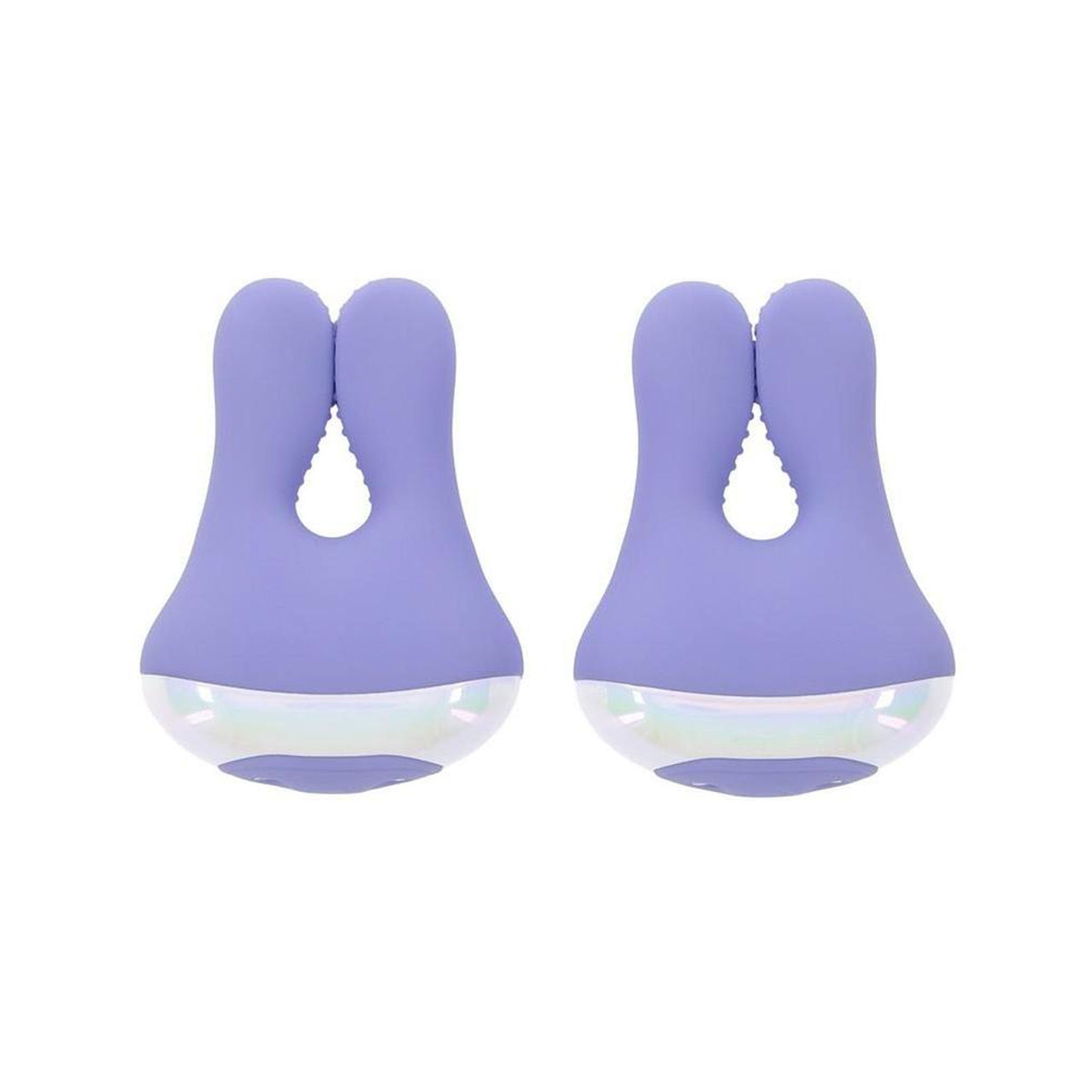 Silicone ABS-plastic nipple clamp pinch bunny rabbit ears textured flexible titillation vibe vibrating vibration charging-case remote-control waterproof USB-C rechargeable bdsm sadism masochism sadomasochism kinky kinky-play nipple-play adult-toys purple