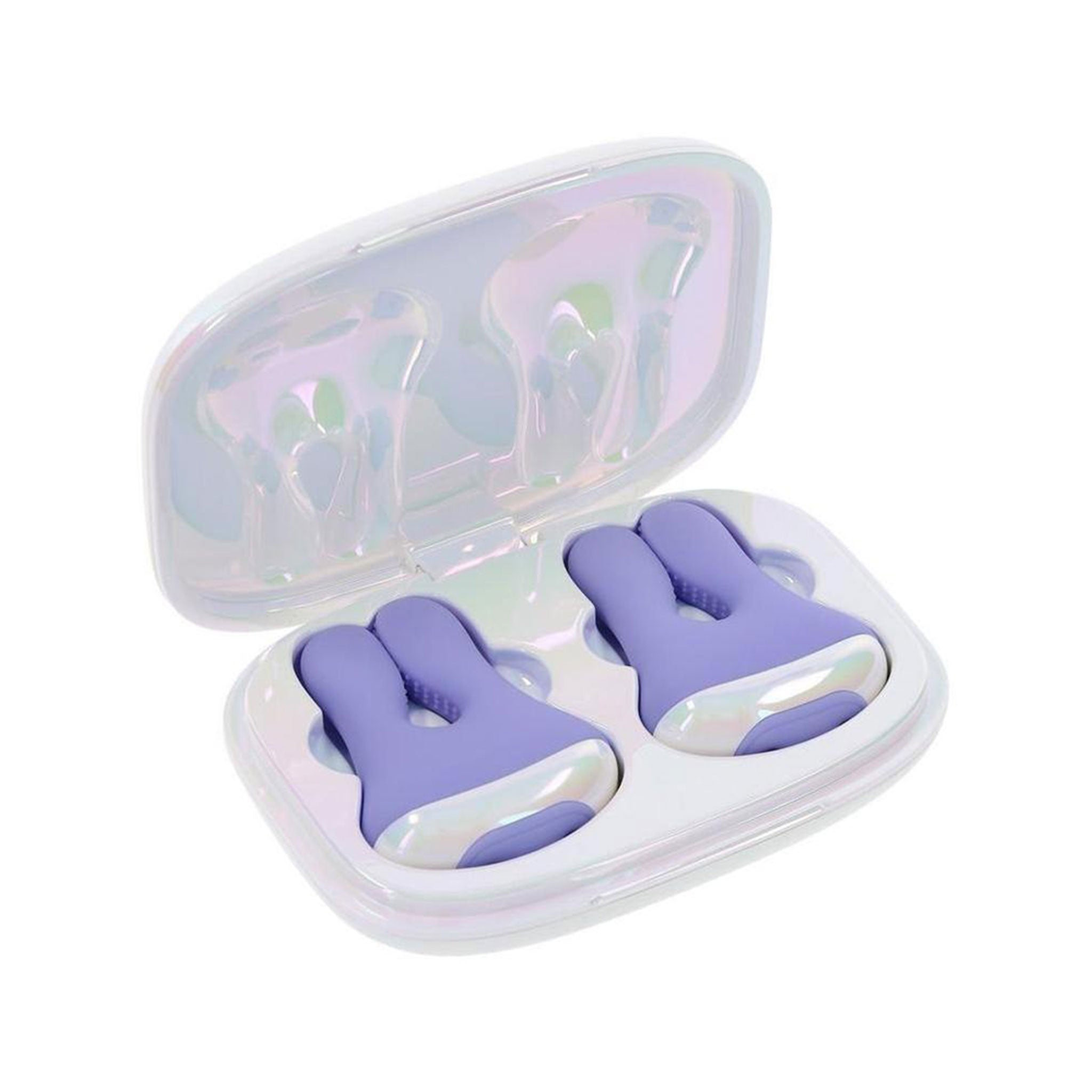 Silicone ABS-plastic nipple clamp pinch bunny rabbit ears textured flexible titillation vibe vibrating vibration charging-case remote-control waterproof USB-C rechargeable bdsm sadism masochism sadomasochism kinky kinky-play nipple-play adult-toys purple