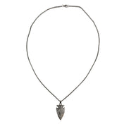 Stainless-steel metallic-alloy necklace-chain accessories jewelry necklace pendant arrow-head spear-head yggdrasil gungnir tree-of-life cube-bead unique durable eye-catching fashion alt-fashion alternative rock biker punk goth gothic fantasy cultural nordic norse mythology asatru heritage vintage artistic renfaire renaissance festival casual medieval roleplay role-play viking northman costume cosplay halloween halloween-costumes halloween-accessories unisex silver