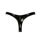 PVC vinyl rhinestone apparel intimates lingerie underwear panty panties thong gstring g-string crotchless open-crotch key-charm shiny glossy sexy naughty fetish fashion alt-fashion bedroom female femme feminine womens black