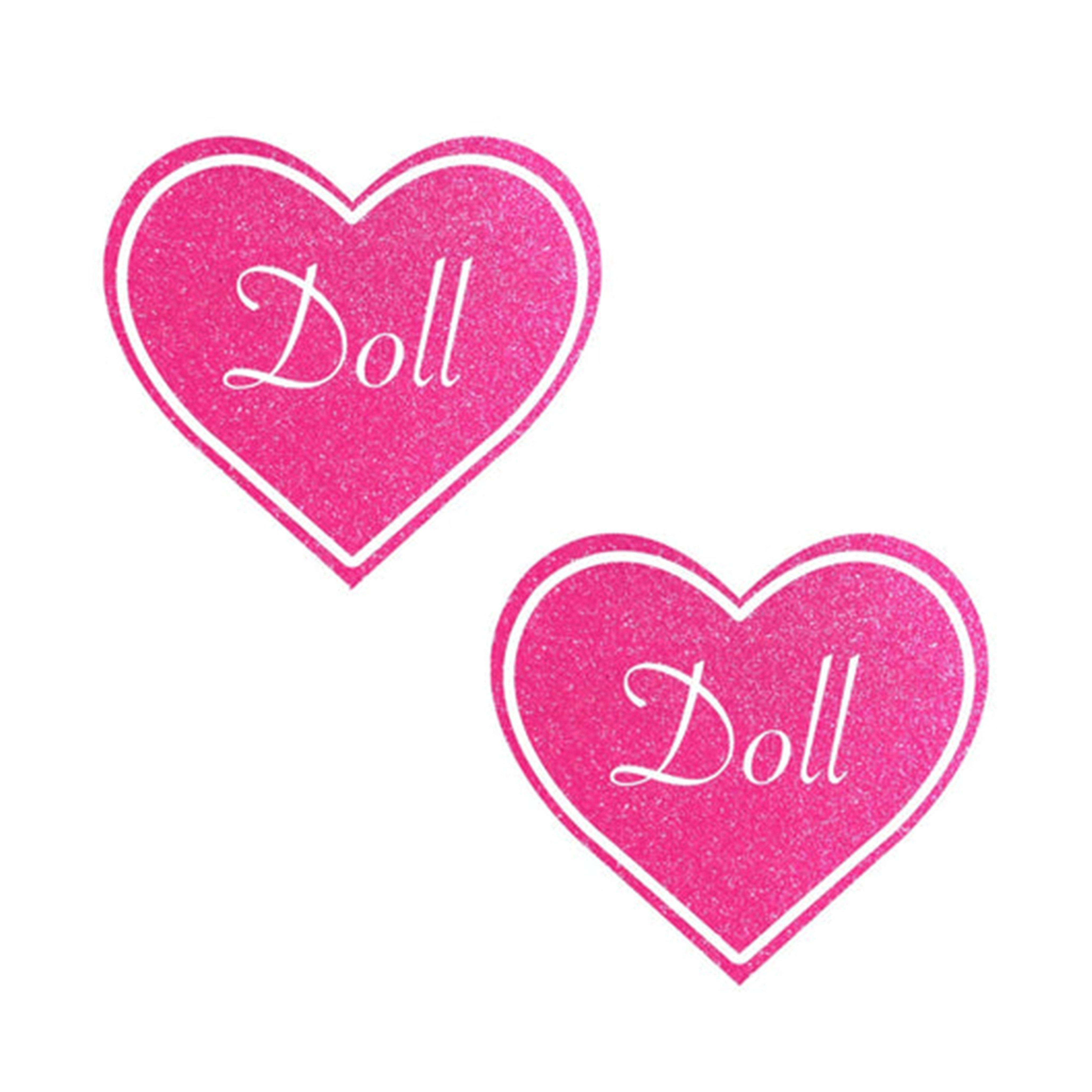 DOLL Blacklight Pink Glitter Heart Pasties Limited Edition