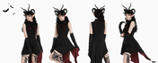 Little Devil Ruffled Bat Tail Sleeveless Dress