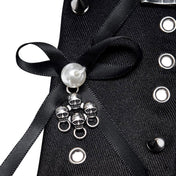 Punk Charms, Bows & Pearls Neck Tie Black O/S