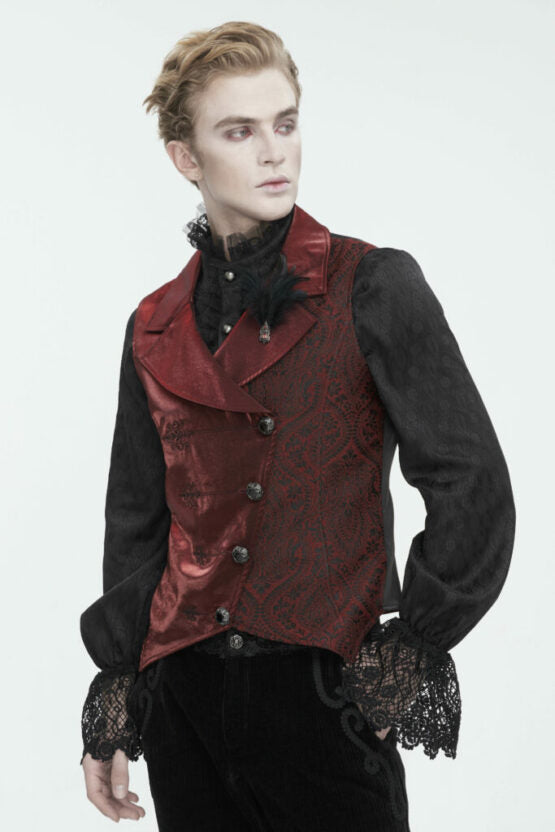 Paisley Asymmetrical Satin Vamp Vest