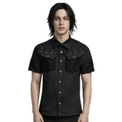 Safetypins Pockets Short Sleeve Button-Down Shirt