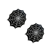 Adhesive medical-grade swimsuit-material blacklight-reactive uv-reactive uv-glow glitter accessories intimates glittery glittering sparkly sparkling spider spiderweb web spooky eerie black-widow fashion alt-fashion goth gothic punk costume cosplay halloween vampire witch unisex black white