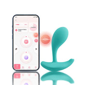 Silicone anal plug probe vibrator vibe vibration vibrating wearable g-spot clit clitoris clitoral stim stimulator stimulation app-controlled waterproof couples adult-toys sex-toys blue green turquoise