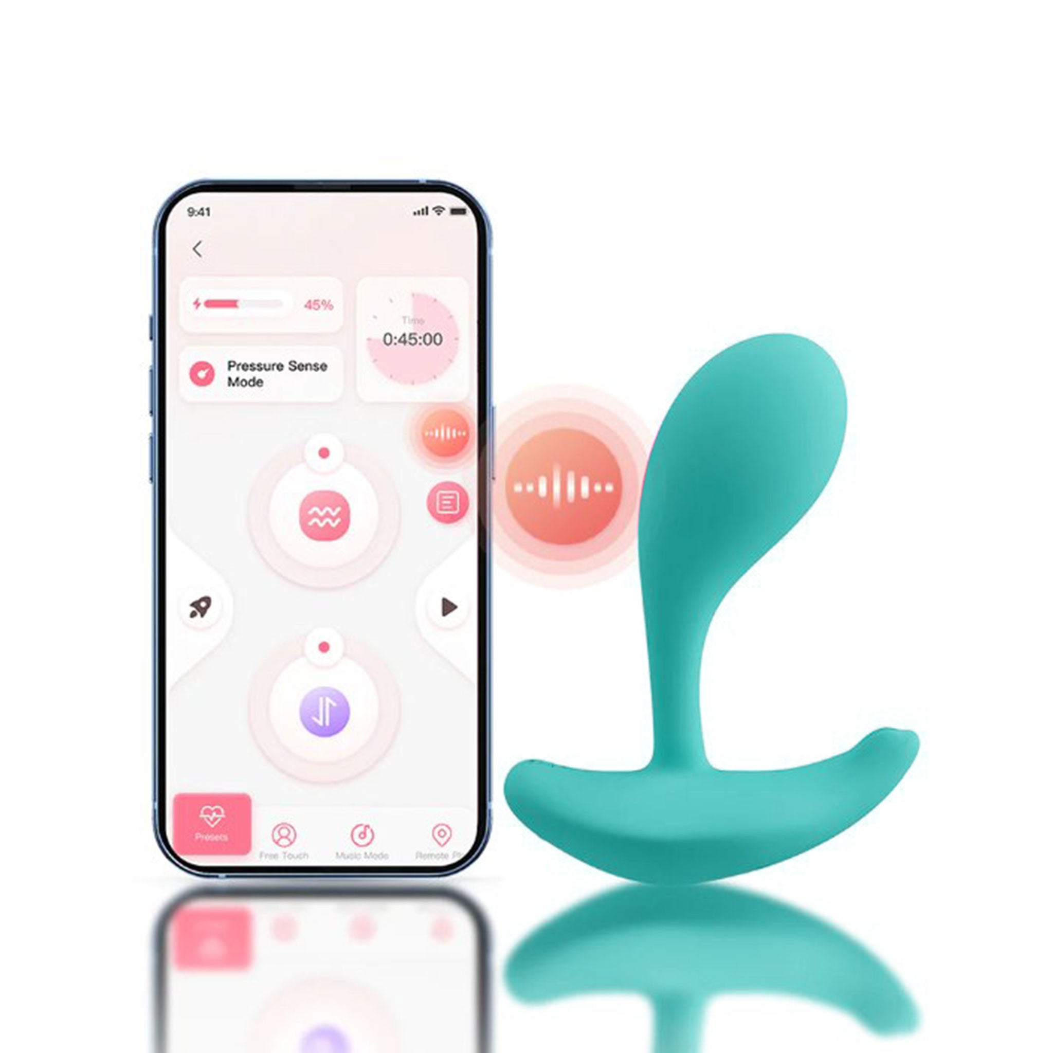 Silicone anal plug probe vibrator vibe vibration vibrating wearable g-spot clit clitoris clitoral stim stimulator stimulation app-controlled waterproof couples adult-toys sex-toys blue green turquoise