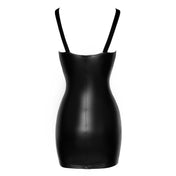 Polyamide elastane elastic polyester power-wetlook wetlook polymer-coating stretchy dress mini minidress mini-dress lace chest cups sleeveless front-zip zipper 2way 2-way two-way risque female feminine femme women sexy black