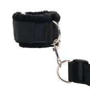 ABS-plastic metallic iron nickel-free polyester faux-fur elastic accessories restraints restraints-set binders body-restraints cuffs wristcuffs wrist-cuffs ankle-cuffs padded-cuffs fuzzy furry D-ring O-ring adjustable bed-mounted bed-restraints easy-to-use quick-setup discreet durable reliable soft comfortable versatile dependable plush inviting king-size king-bed no-bedposts bondage bdsm bdsm-toys bdsm-gear advanced-play sensory-play sensory sensual adult-toys black