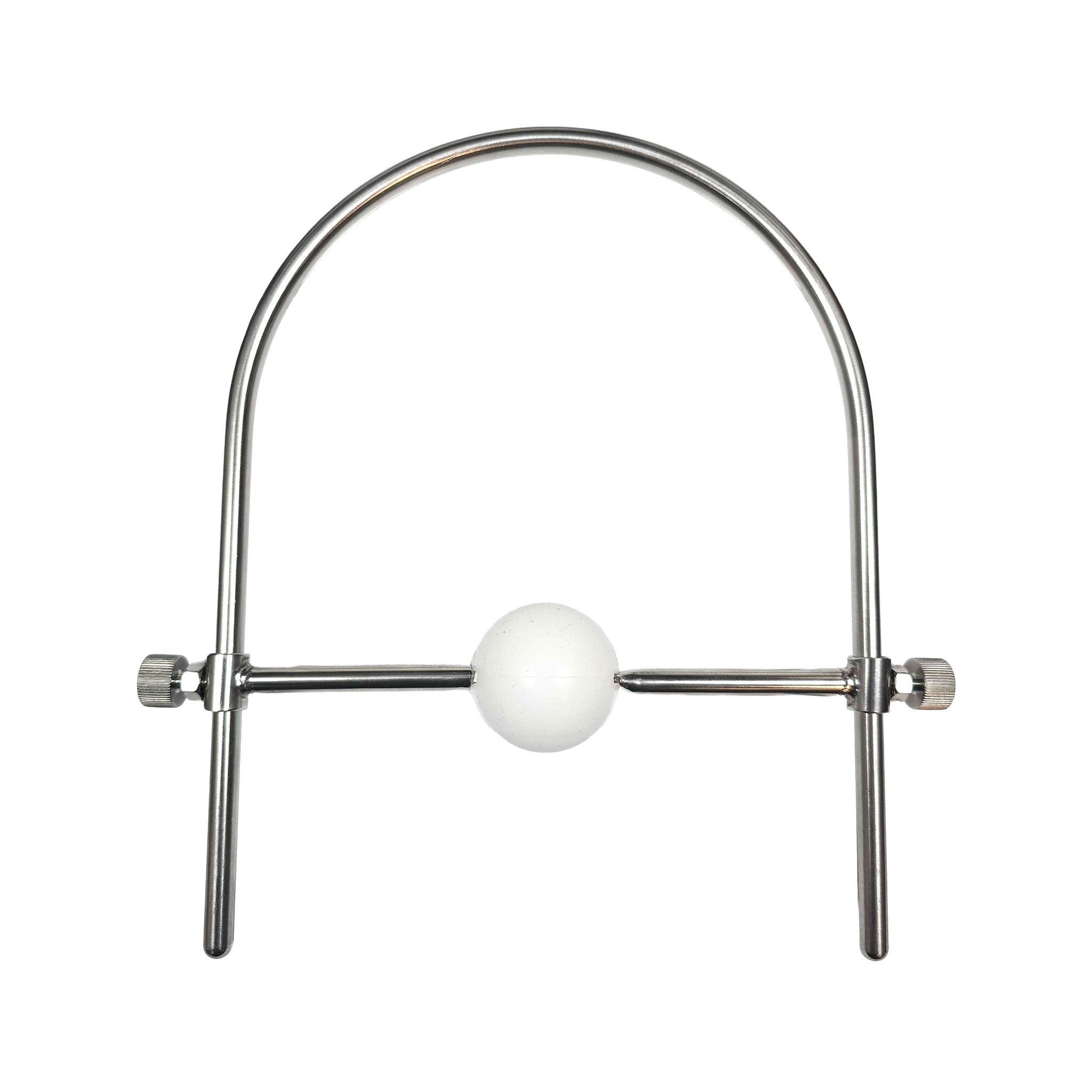 Stainless-steel silicone accessories gags gag-harness mouth-gag ball-gag mouth-retractor u-shaped neck-ring sliding cross-bar adjustable twist-knob thumb-screw versatile fetish fashion alt-fashion bondage bdsm bdsm-gear bdsm-toys restraints kink kinky kinky-toys kinkwear kinky-play heavy-metal unisex white