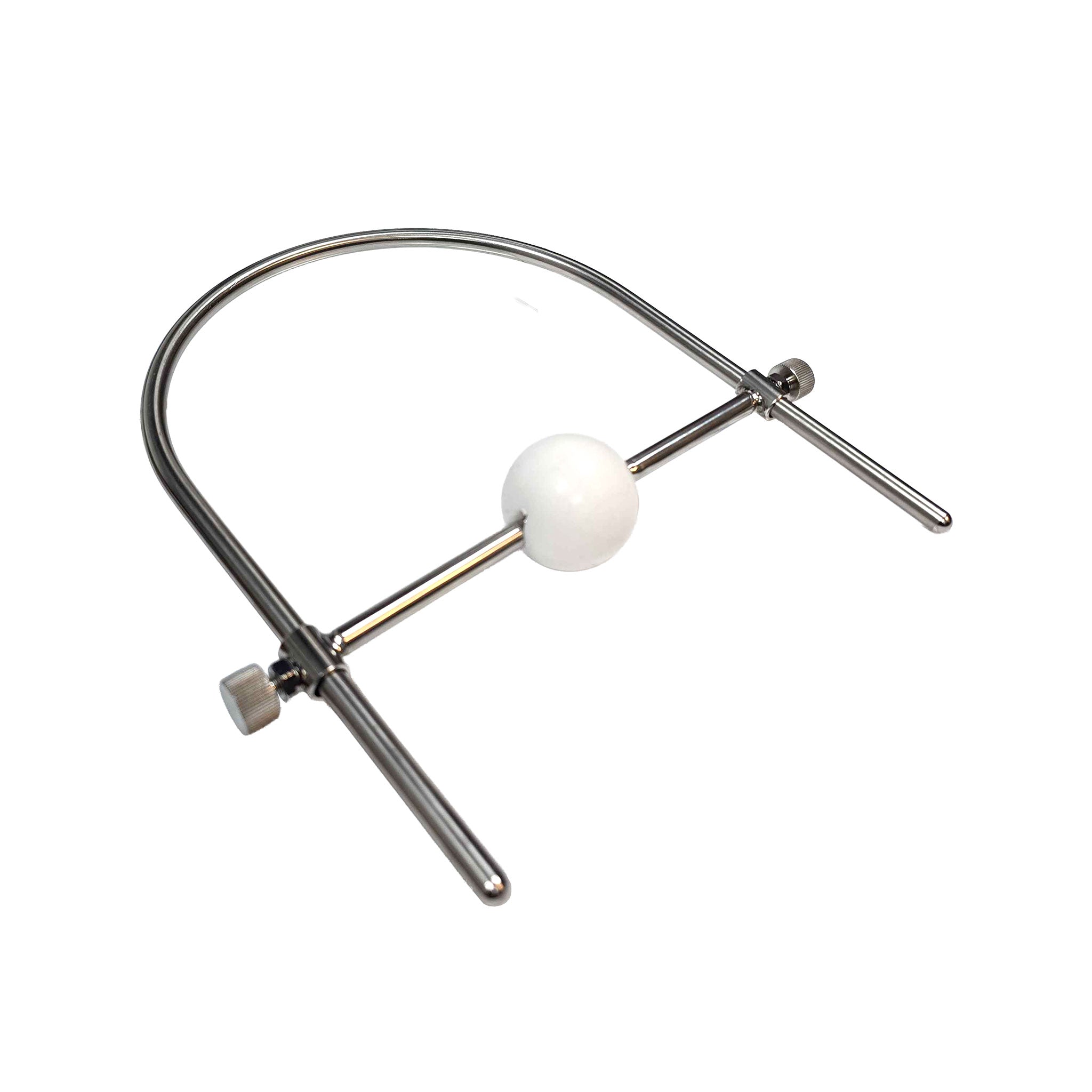 Stainless-steel silicone accessories gags gag-harness mouth-gag ball-gag mouth-retractor u-shaped neck-ring sliding cross-bar adjustable twist-knob thumb-screw versatile fetish fashion alt-fashion bondage bdsm bdsm-gear bdsm-toys restraints kink kinky kinky-toys kinkwear kinky-play heavy-metal unisex white