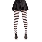 wide striped tights black opaque pantyhose bold stripe hosiery one size soft nylon waistband durable long lasting women’s fashion costume halloween fetish factory