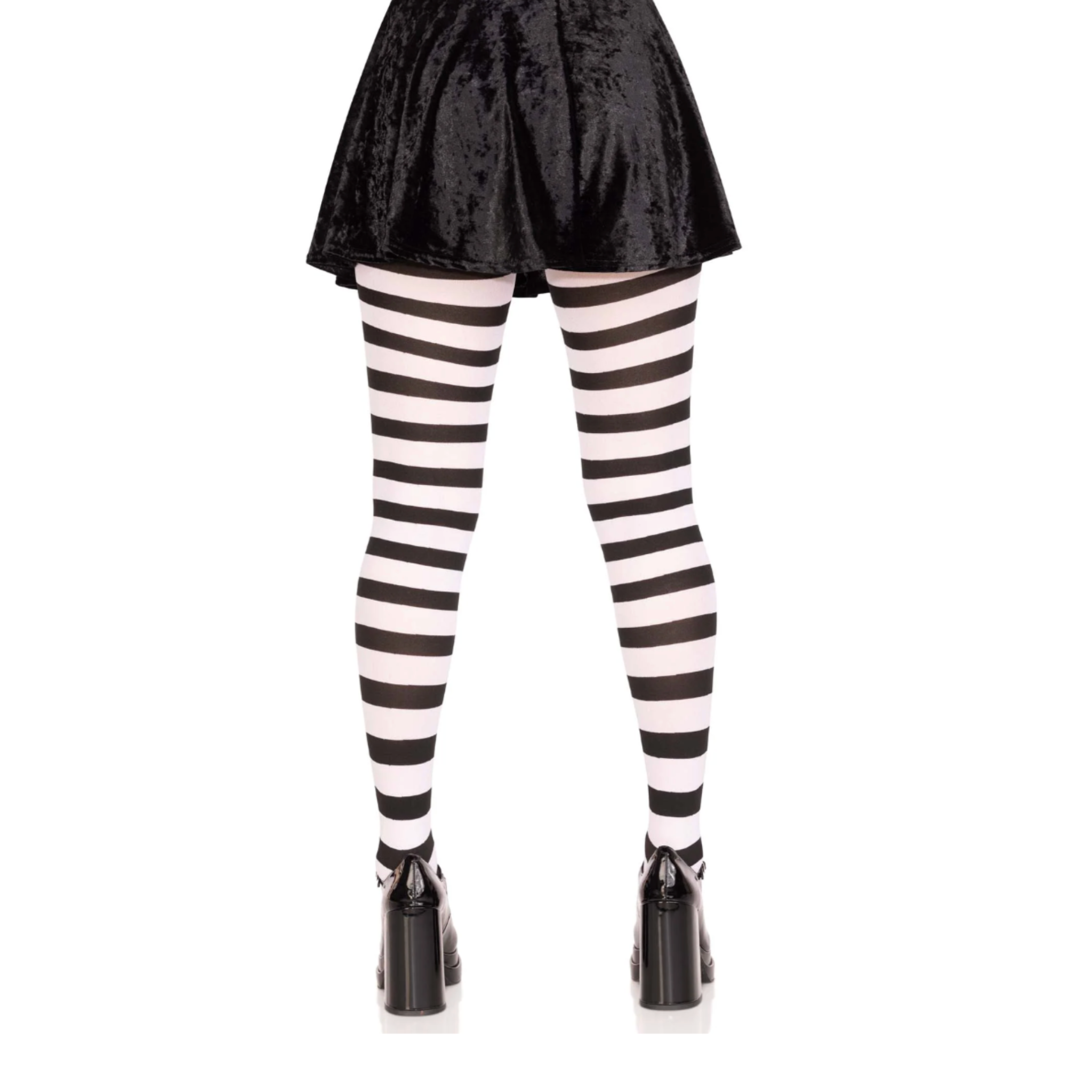 wide striped tights black opaque pantyhose bold stripe hosiery one size soft nylon waistband durable long lasting women’s fashion costume halloween fetish factory