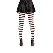 wide striped tights black opaque pantyhose bold stripe hosiery one size soft nylon waistband durable long lasting women’s fashion costume halloween fetish factory