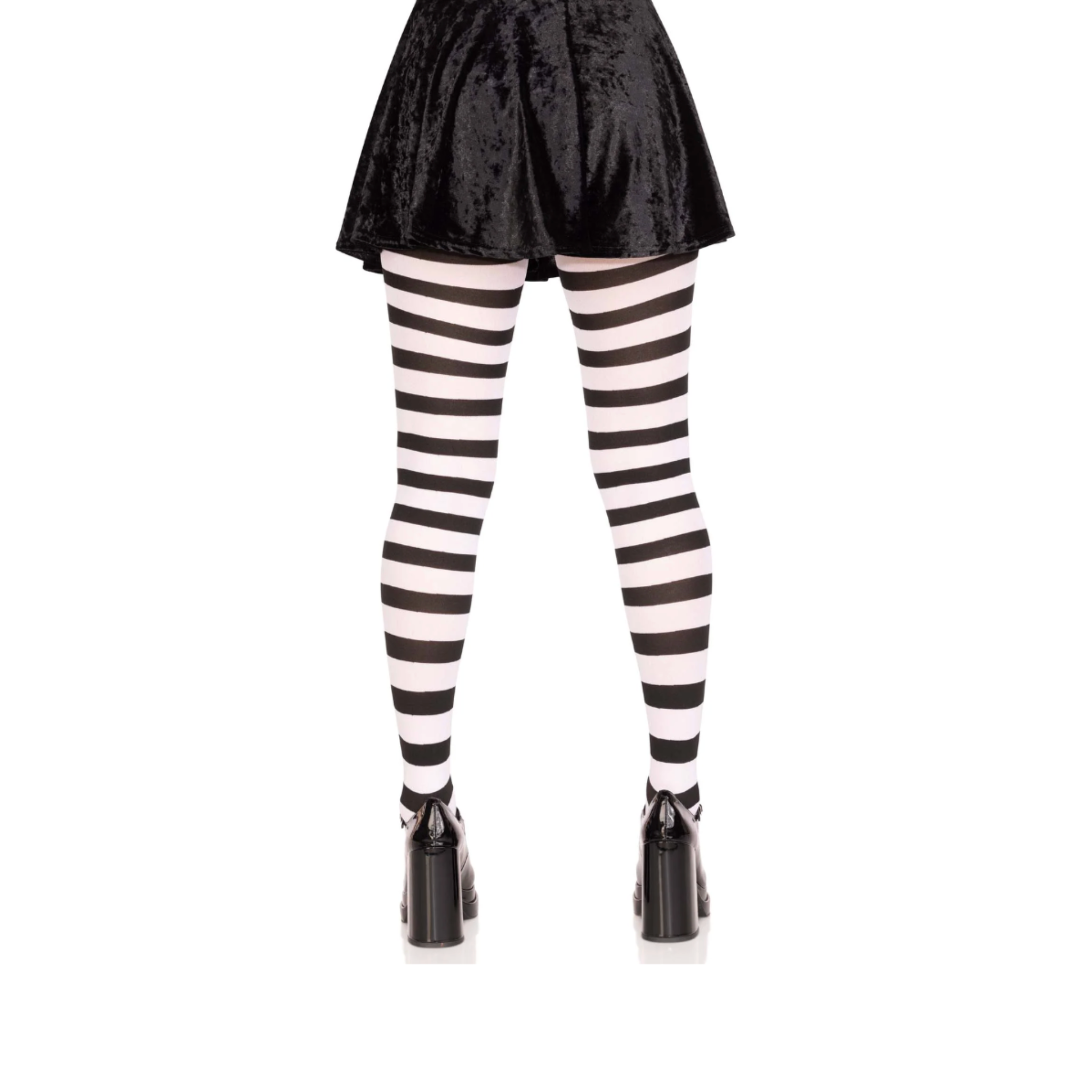 wide striped tights black opaque pantyhose bold stripe hosiery one size soft nylon waistband durable long lasting women’s fashion costume halloween fetish factory