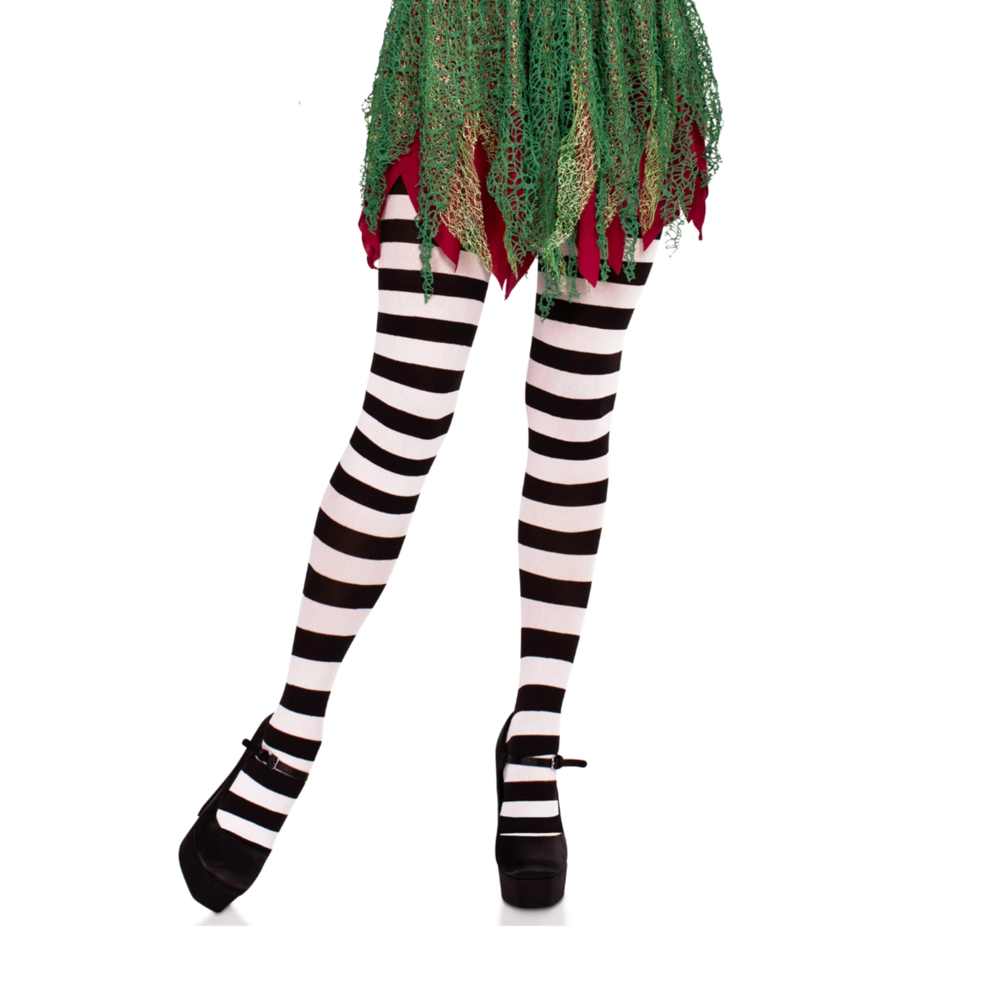 wide striped tights black opaque pantyhose bold stripe hosiery one size soft nylon waistband durable long lasting women’s fashion costume halloween fetish factory
