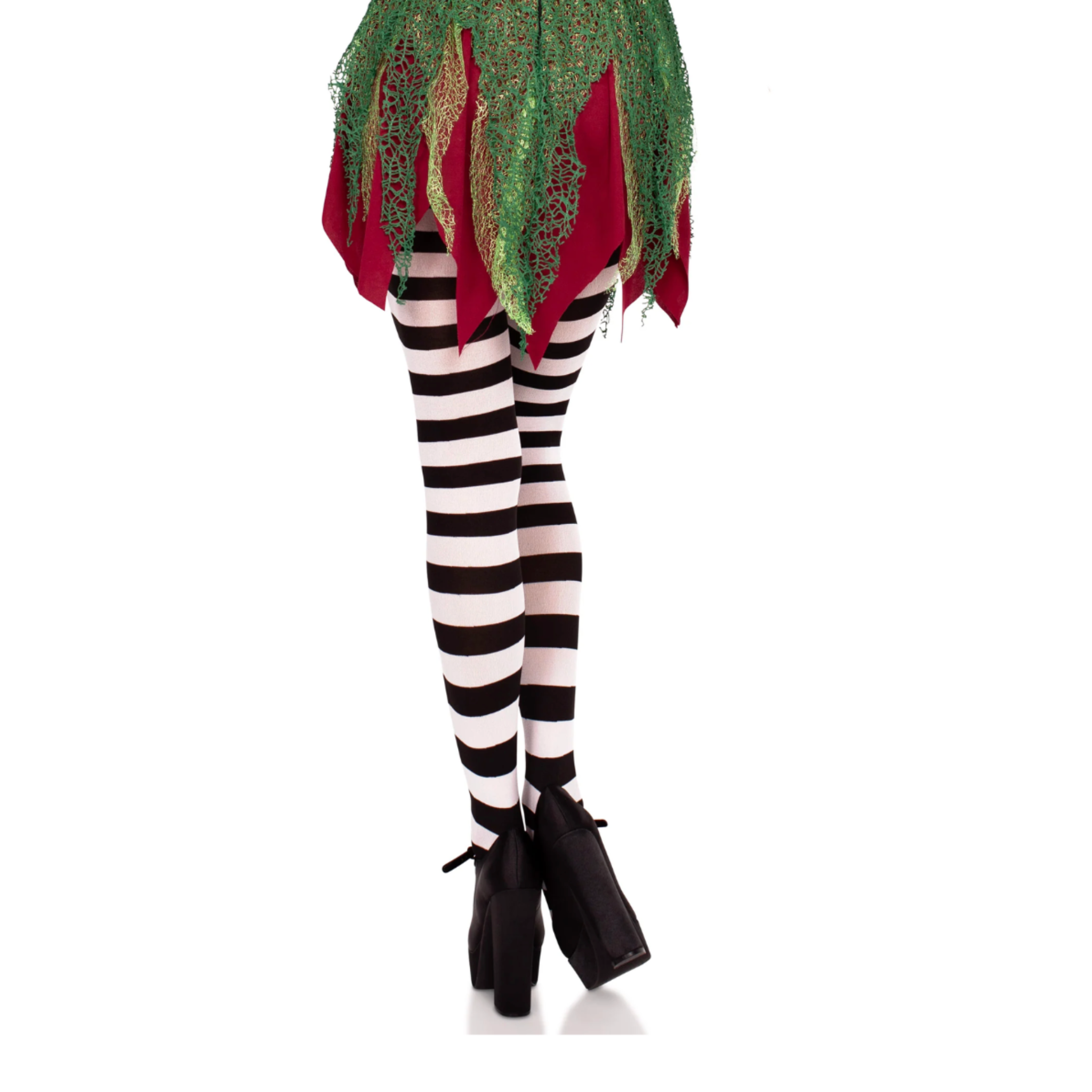 wide striped tights black opaque pantyhose bold stripe hosiery one size soft nylon waistband durable long lasting women’s fashion costume halloween fetish factory