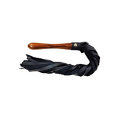 wooden handle vegan leather flogger bdsm sensory tease tails soft faux leather impact whip kink fetish play toy