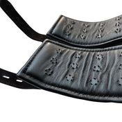 Leather thick-leather metallic-chain accessories restraints wrist wrist-cuffs metal-teeth vampire-teeth spike spikes spiked spiked-lining lockable locking dual-layer D-ring O-ring spring-clasp connecting-chain bondage bdsm sadism masochism sadist masochist kink kinky kinky-play sensory-play sensory adult-toys black