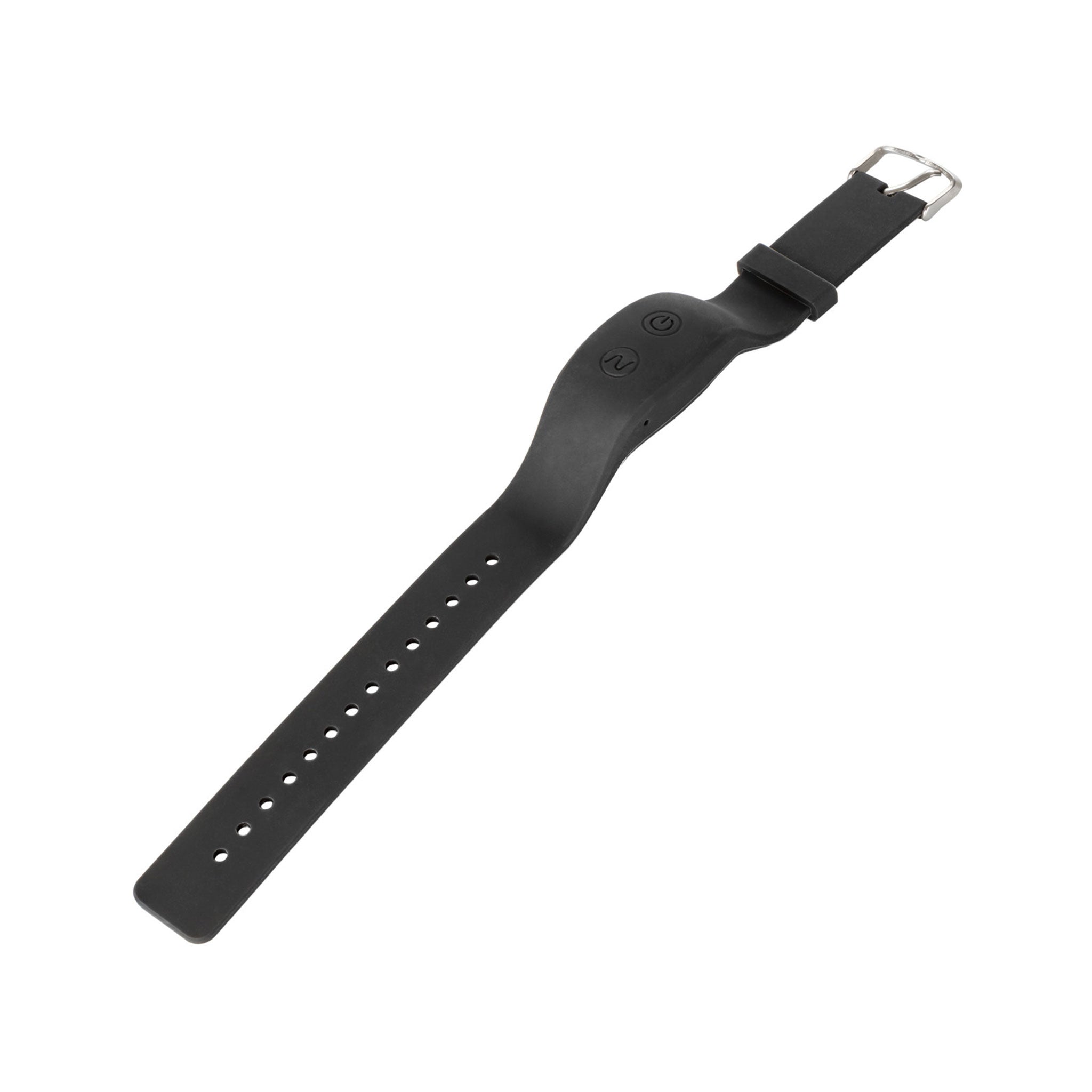 Silicone seamless stainless steel wristband remote control wireless stimulator vibrator black 